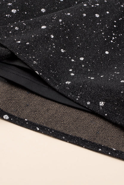 Sylis | Elegant black shimmering dress with mesh sieve