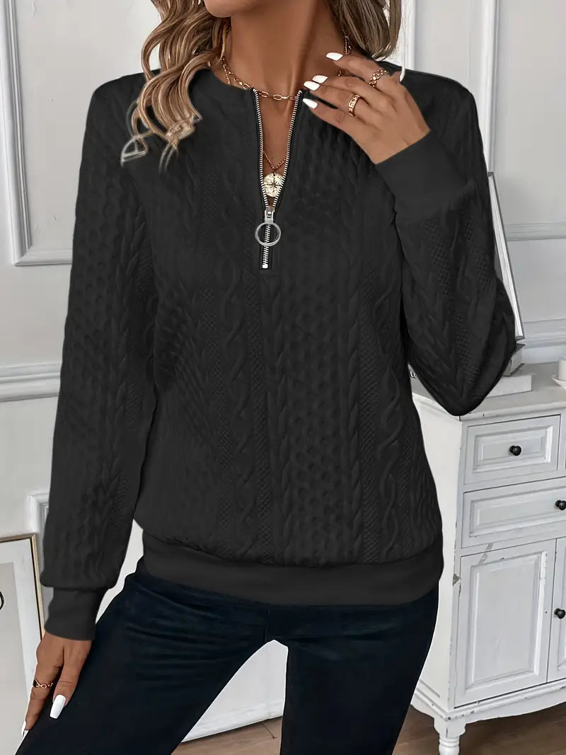 Sylis | Textured Quarter-Zip Pullover