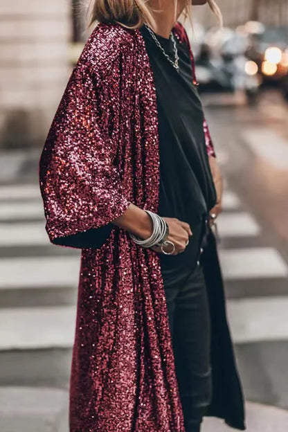 Sylis shiny windbreaker knit with sequins - Suzie