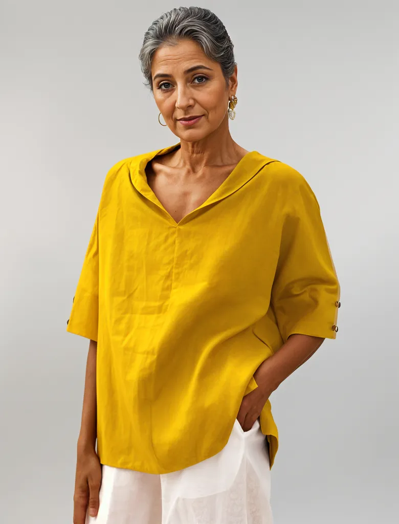 Sylis |  Women's V-Neck Casual Linen Shirt