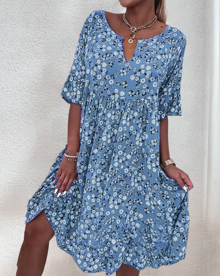 Sylis | Half-sleeve Dress in Floral Print