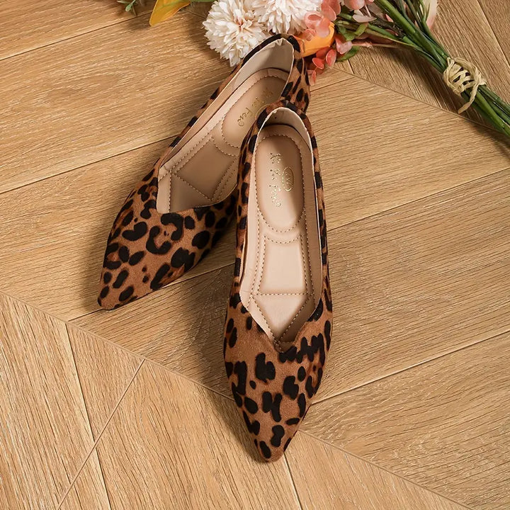 Sylis | Elegant and lightweight lace ballerinas with leopard pattern