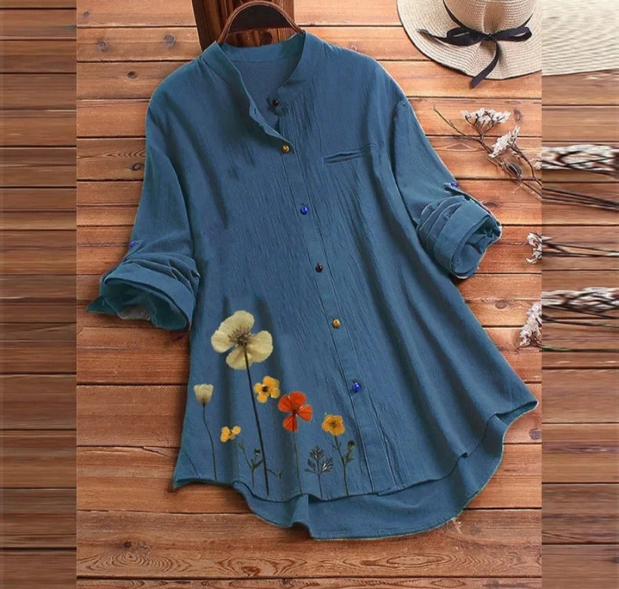 Sylis - Casual Loose Cotton Linen Shirt