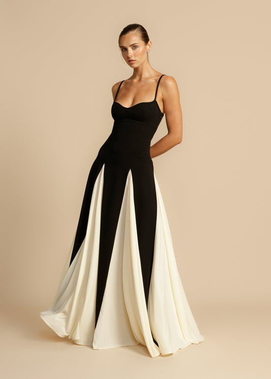 Sylis spaghetti Maxi color block dress