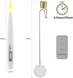 Christmas Tree LED Candle Set | 12 Pieces with Remote Control & Timer | Warm White Flicker | Flameless & Safe