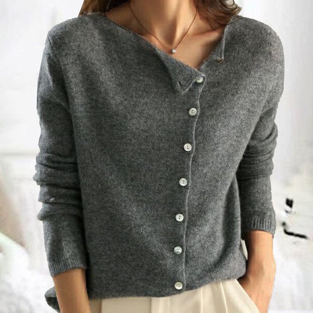 Sylis | Asymmetrical Button Sweater