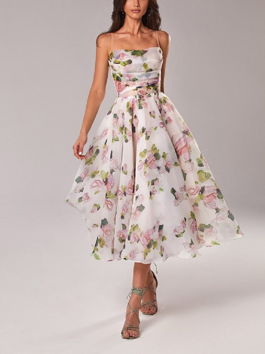 Sylis - Elegant Floral Printed Summer Dress