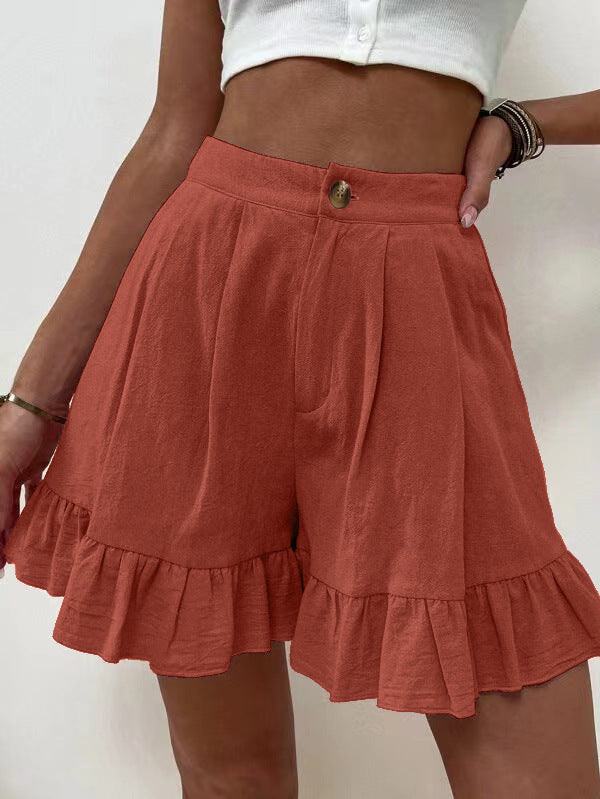 Sylis | Casual Flowy Ruffle Hem Shorts