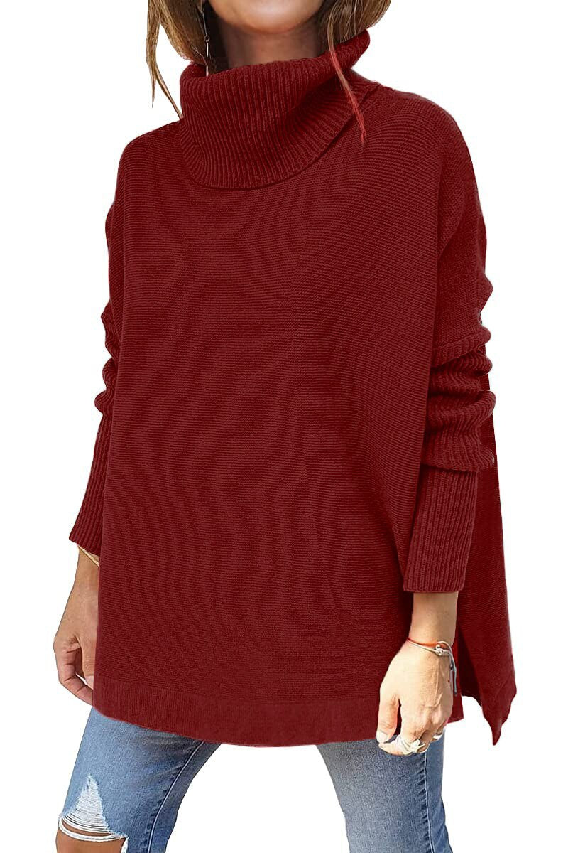 Sylis | Women's Tricot Sweater With Stand Collar