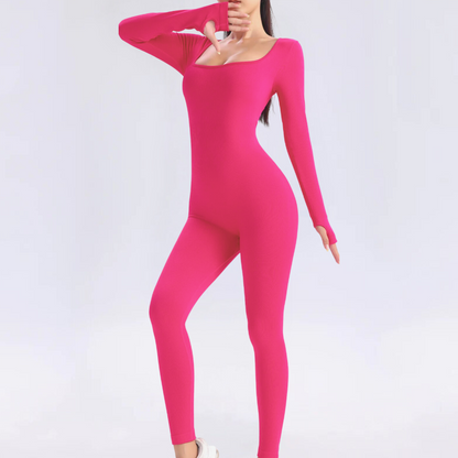 Sylis | Solid long sleeve sports jumpsuit