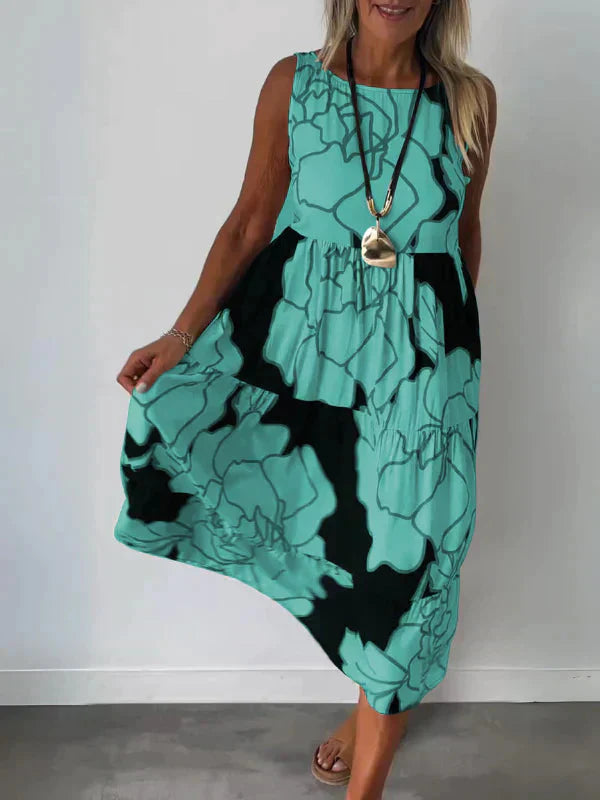 Sylis | Graceful Sleeveless Printed Dress