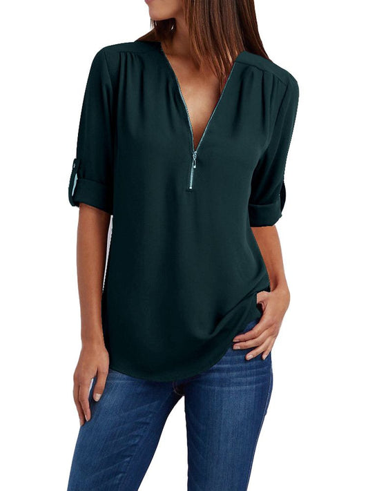 Maxime™ - Long-sleeved Loose Blouse