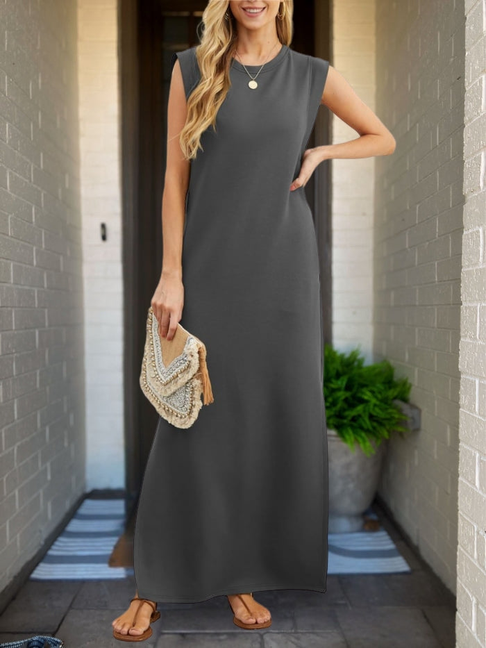 Sylis - Elegant Linen Dress with Handmade Details