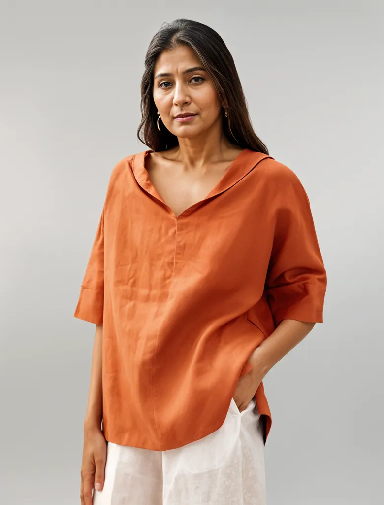 Sylis |  Women's V-Neck Casual Linen Shirt