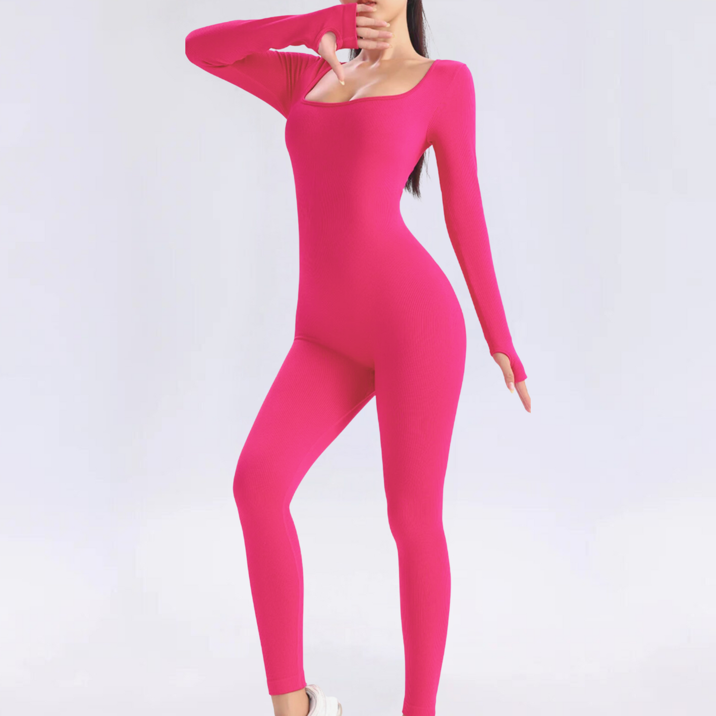 Solid color long sleeve sports overall