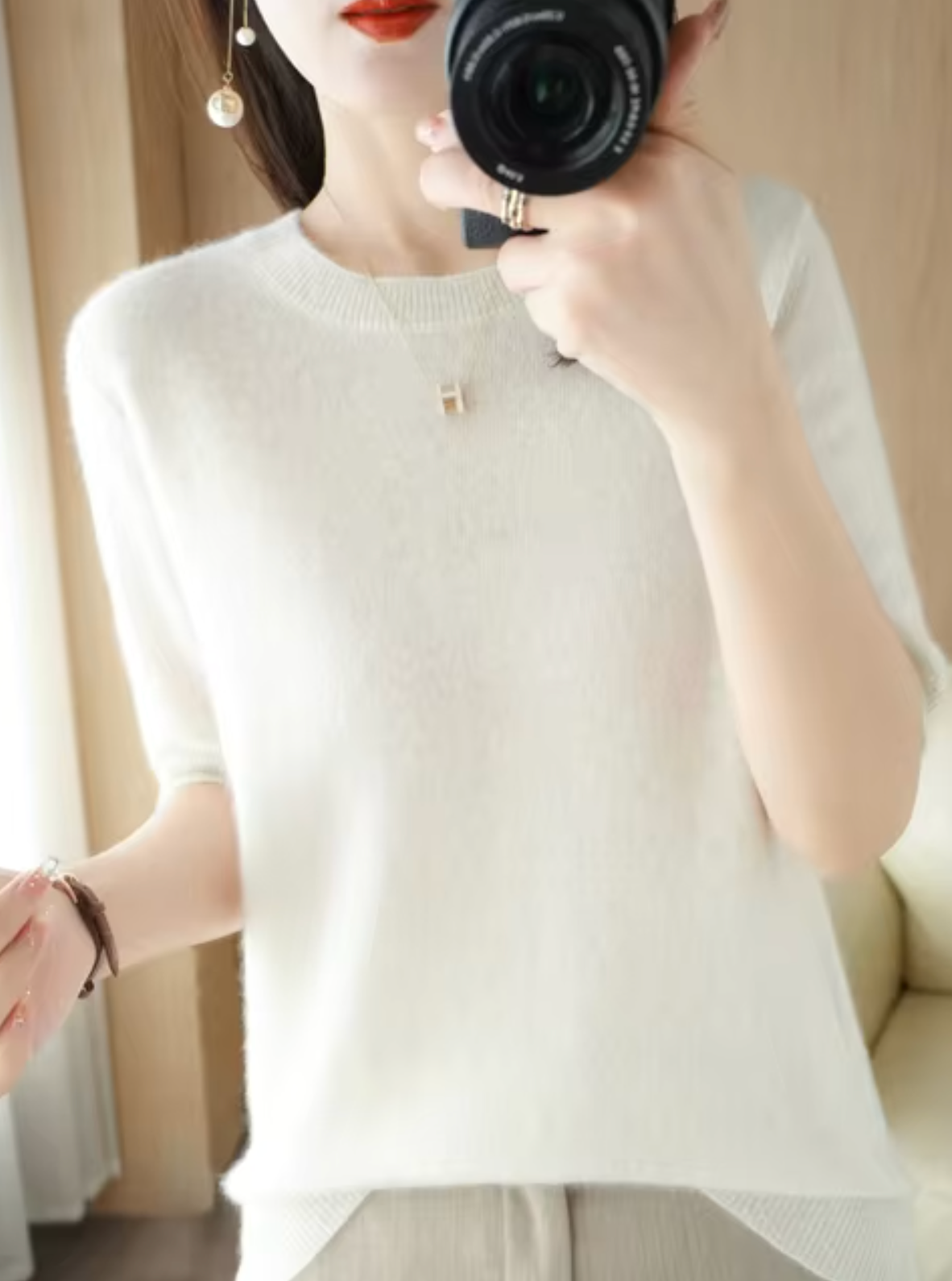Sylis | Short Sleeve Wool Sweater