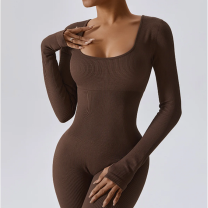 Sylis | Solid long sleeve sports jumpsuit