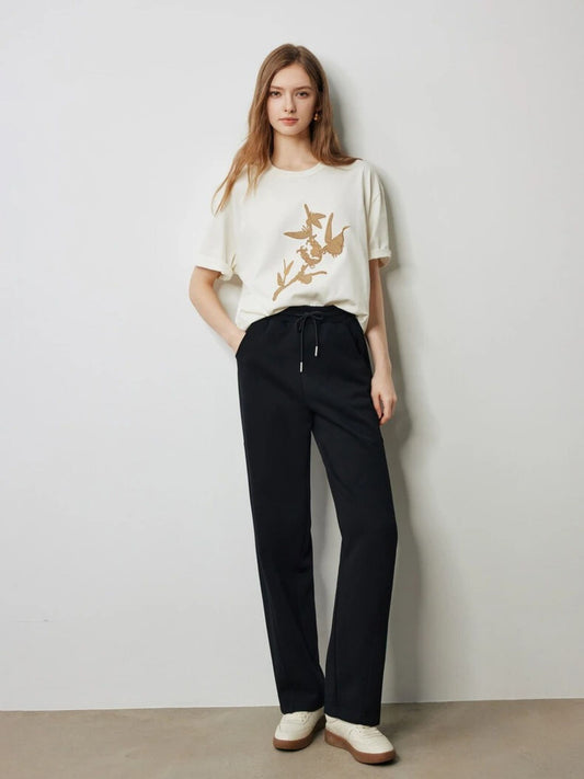 Relaxed Wide Joggers with Elastic Waist