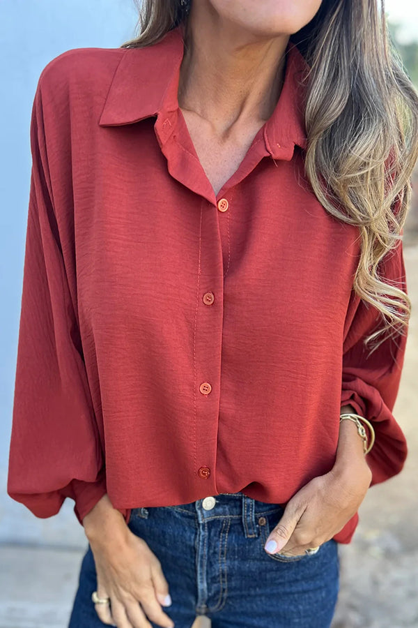 Sylis | Relaxed Fit Batwing Buttoned Top