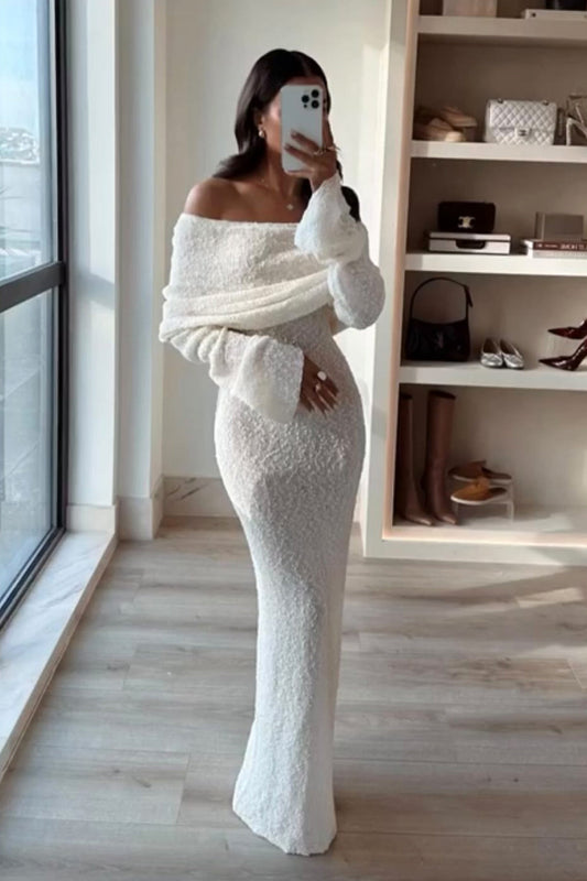 Sylis | Off-shoulder maxi knit dress