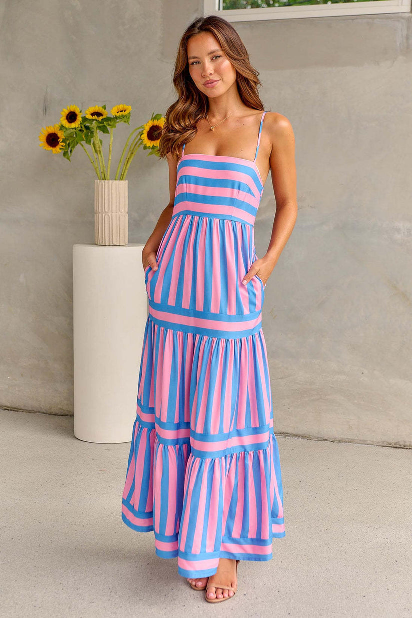 Sylis - Stylish Striped Summer Maxi Dress