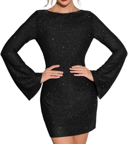 Sylis | Short evening dress with long sleeves