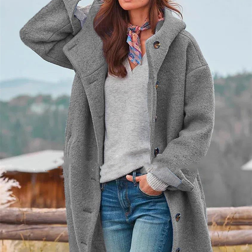 Sylis - Plain Color Fashion Coat