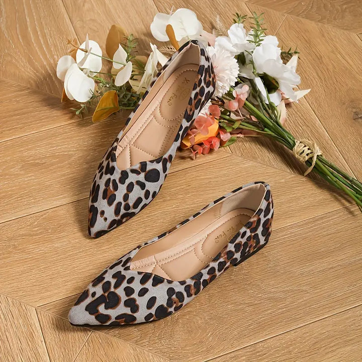 Sylis | Elegant and lightweight lace ballerinas with leopard pattern