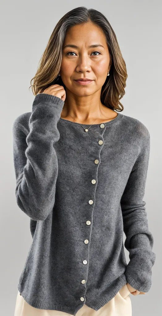 Sylis | Classic Crew Neck Knitted Cardigan