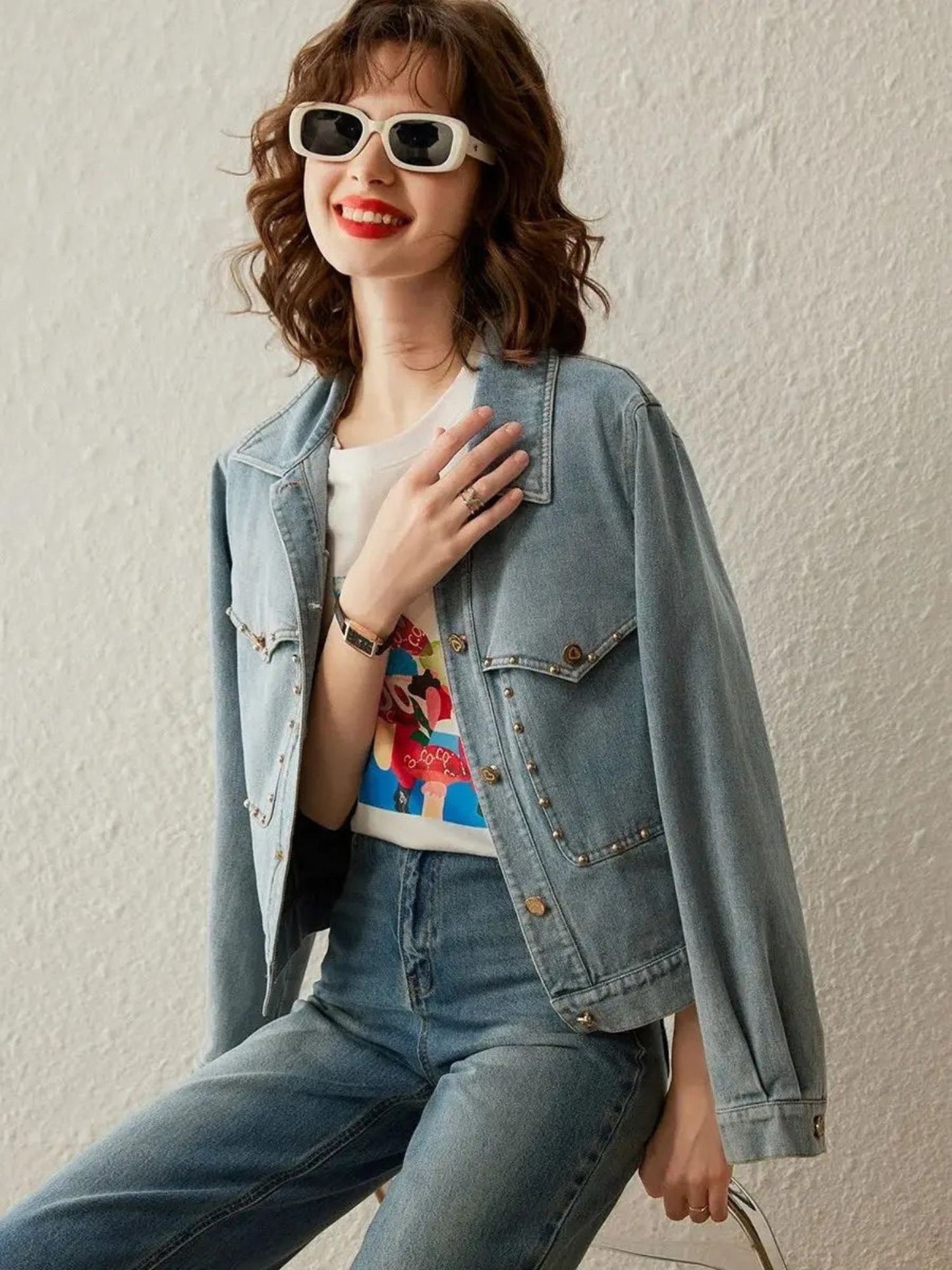 Studded Retro Denim Jacket