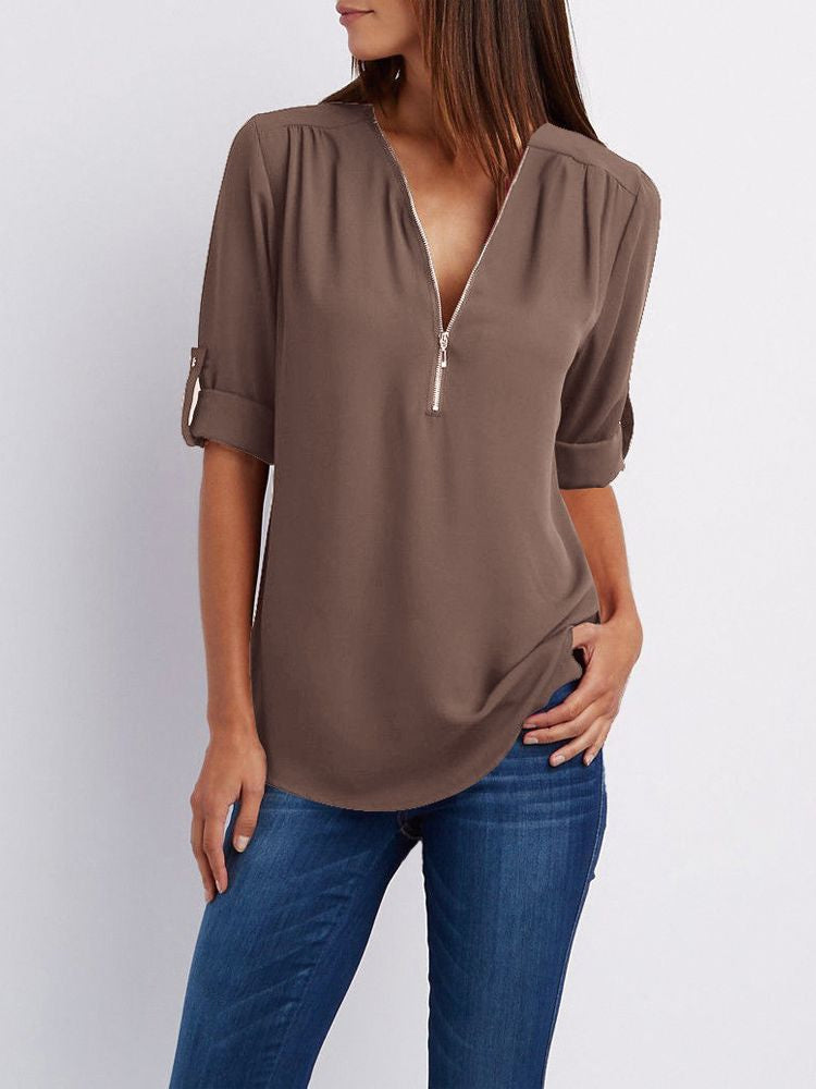 Maxime™ - Long-sleeved Loose Blouse