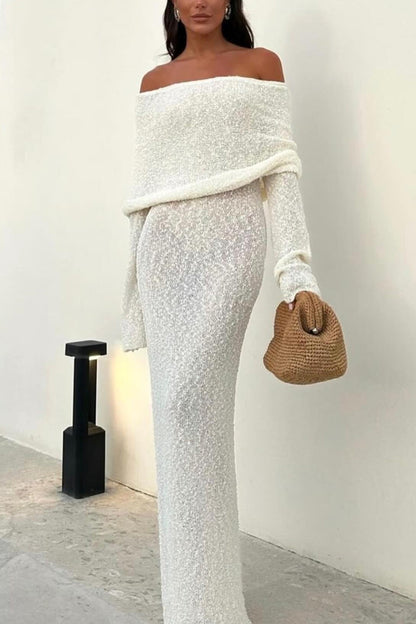 Sylis off-shoulder maxi knit