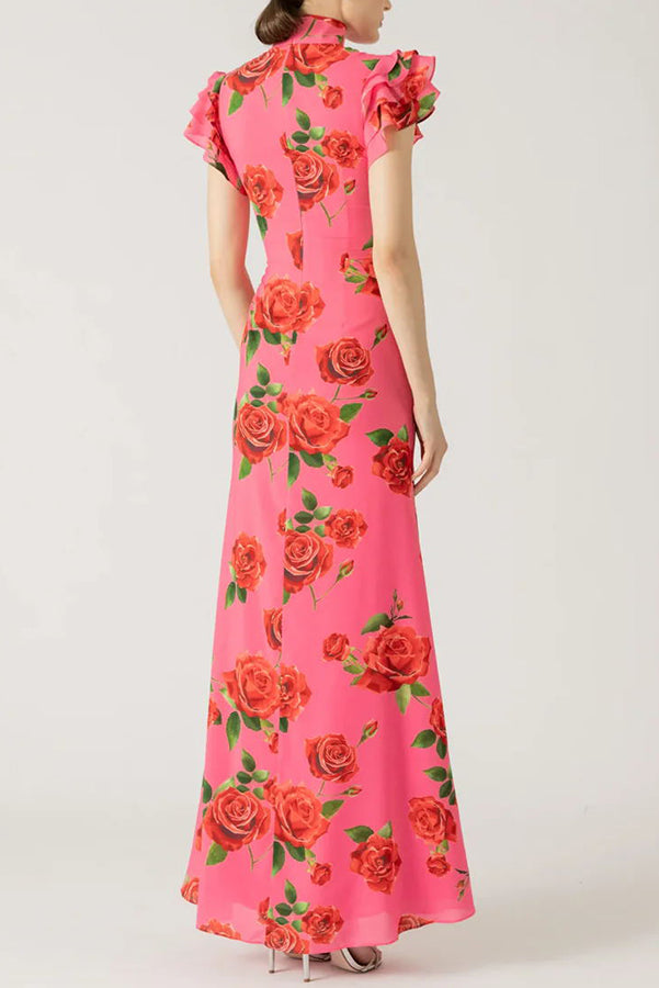 Sylis | Stylish Sleeves Less Maxi Floral Dress