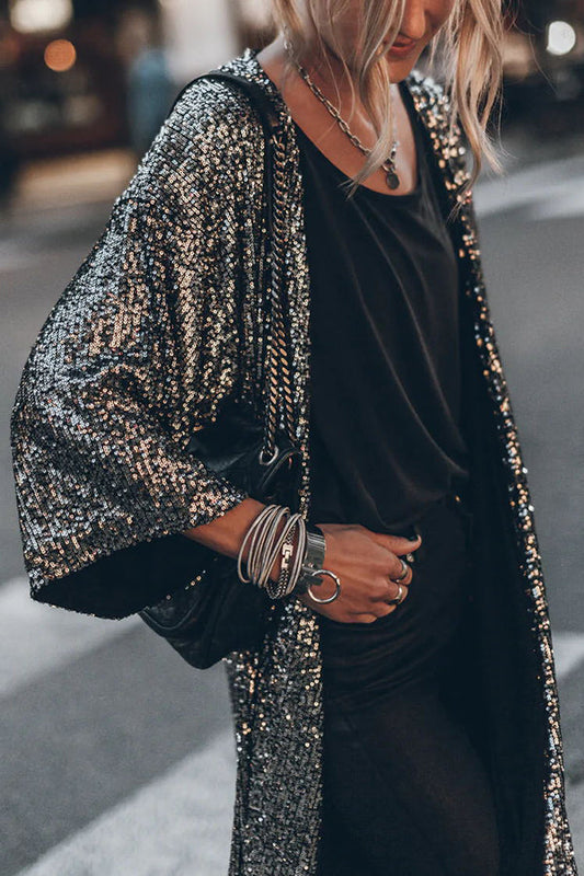 Sylis | Wind-resistant knitted jacket with shiny sequins