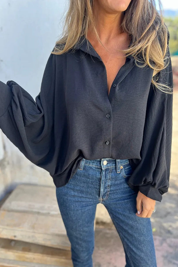 Sylis | Relaxed Fit Batwing Buttoned Top