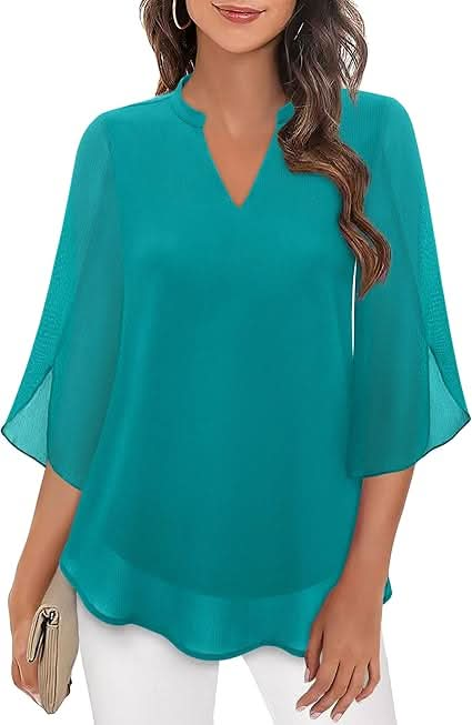 Sylis | Flowing Double-Layer Chiffon Blouse