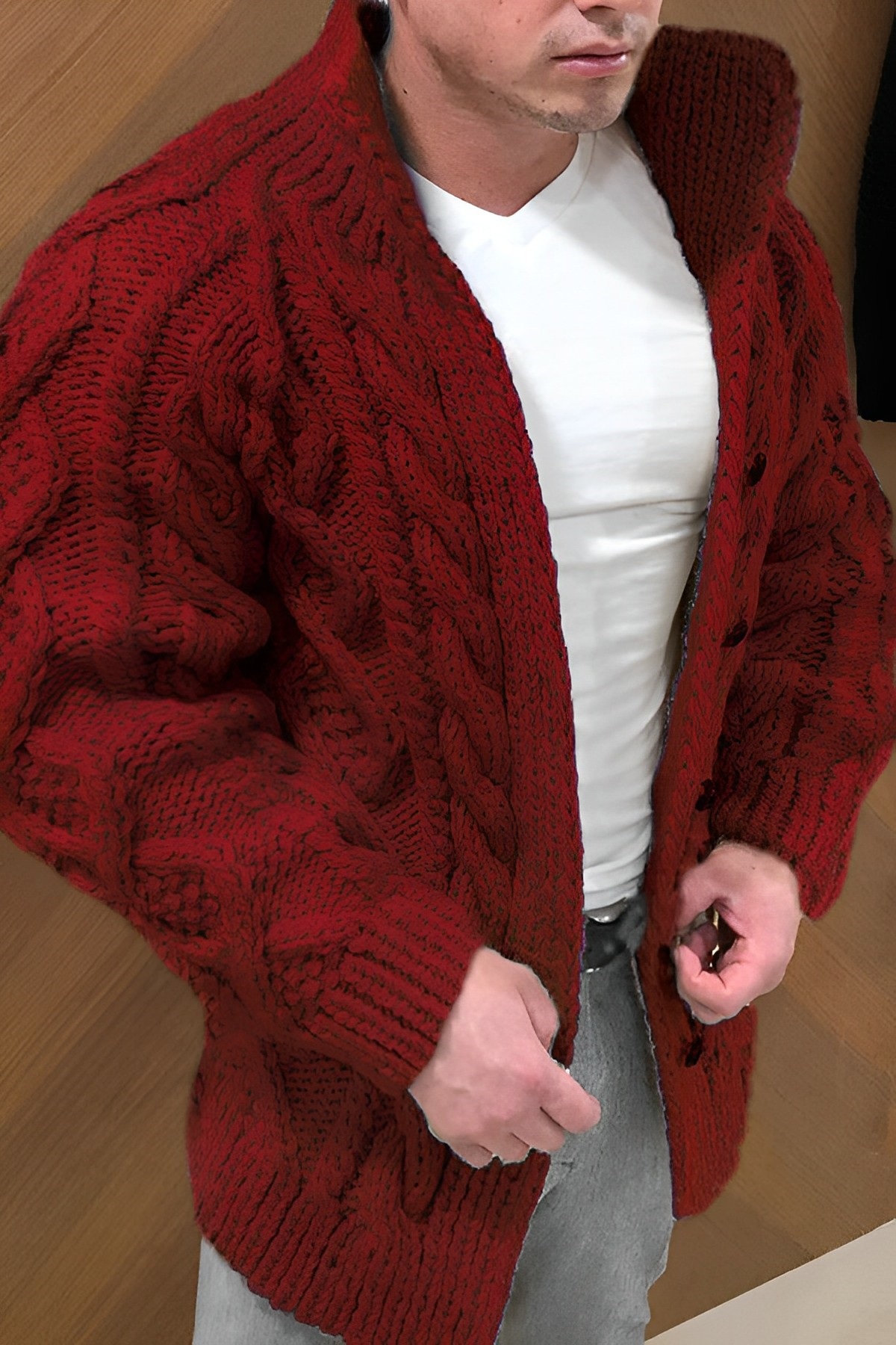 Sylis knit cardigan with braided pattern