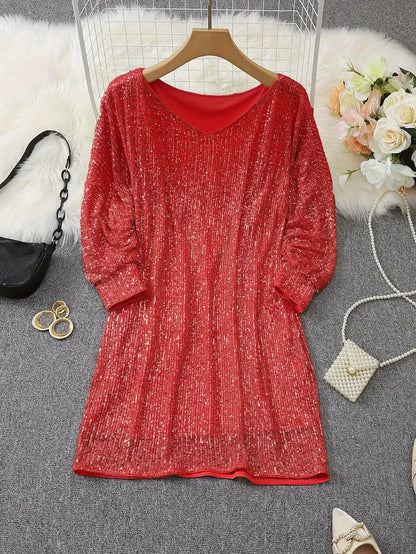 Sylis | Party sequin dress with contrast