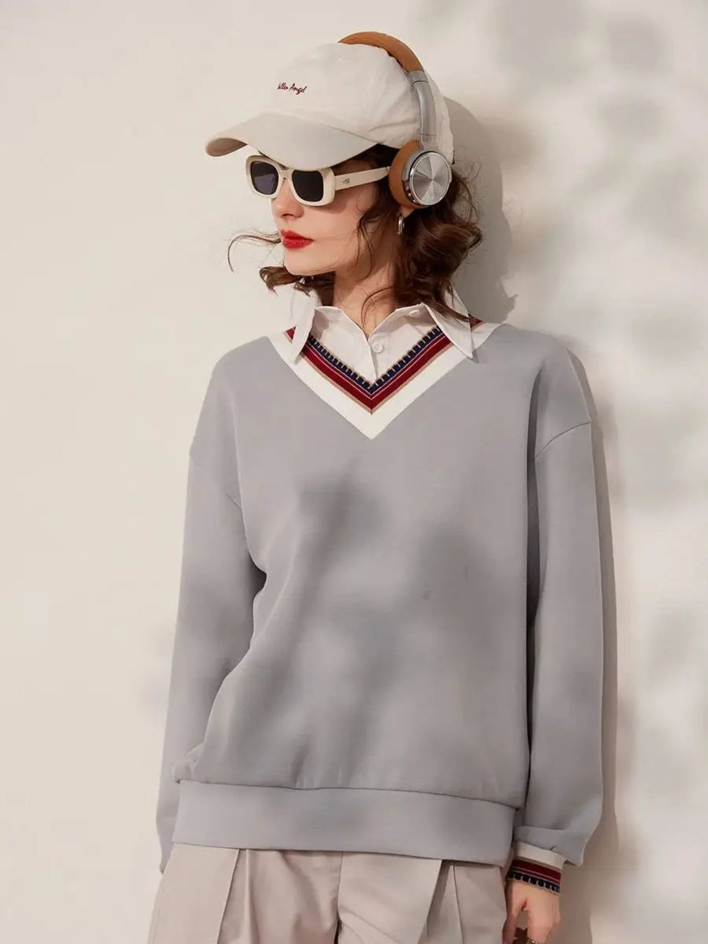 Layered Look Jumper with Collar