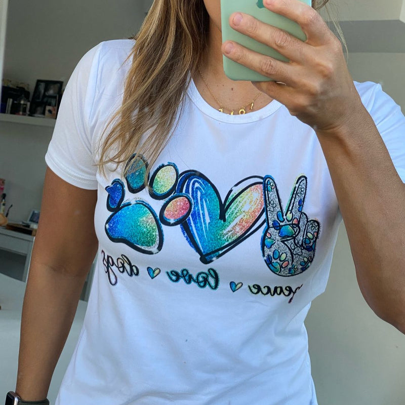 Sylis | Peace, Love & Dogs T-Shirt