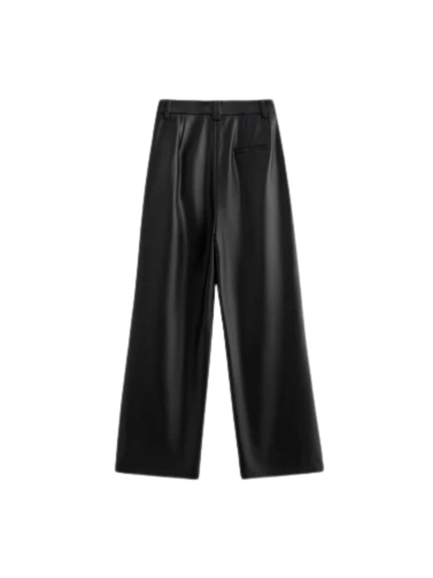 High-waisted Faux Leather Wide Leg Pants