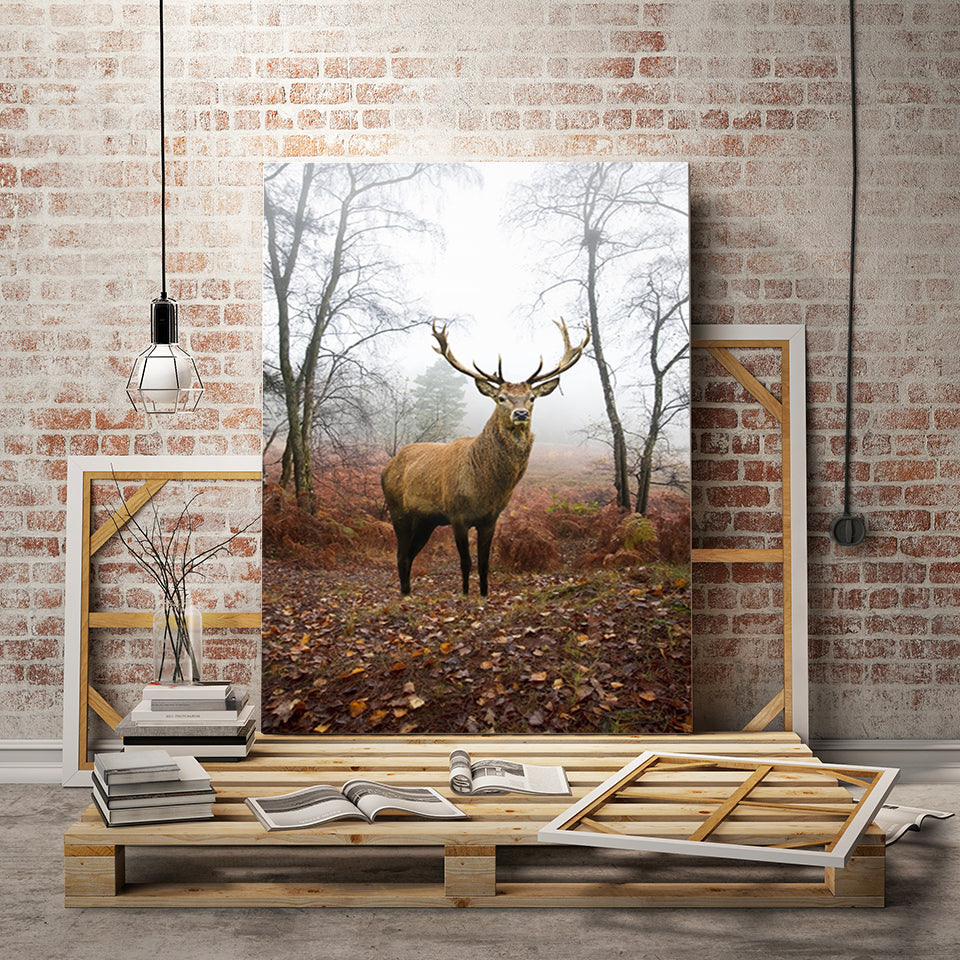 Misty Fall Deer - Canvas Wall Art Painting