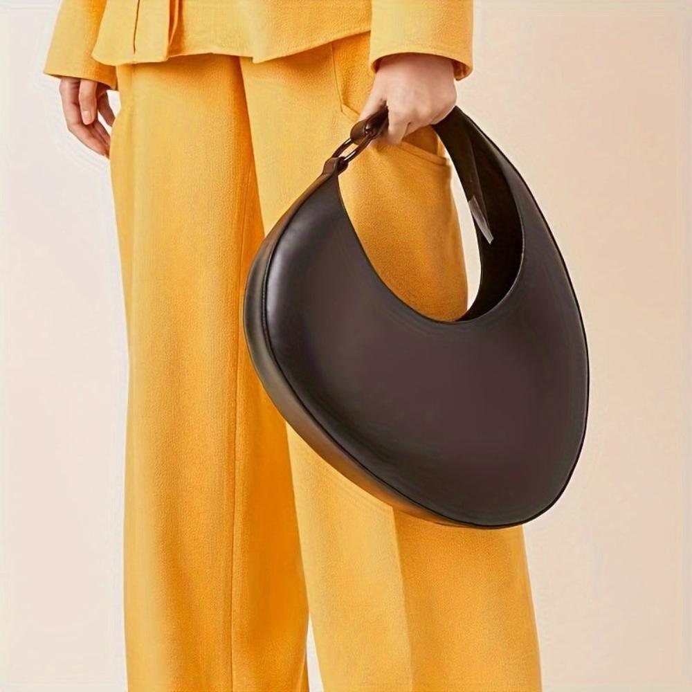 Sylis - Sleek Solid Color Hobo Bag