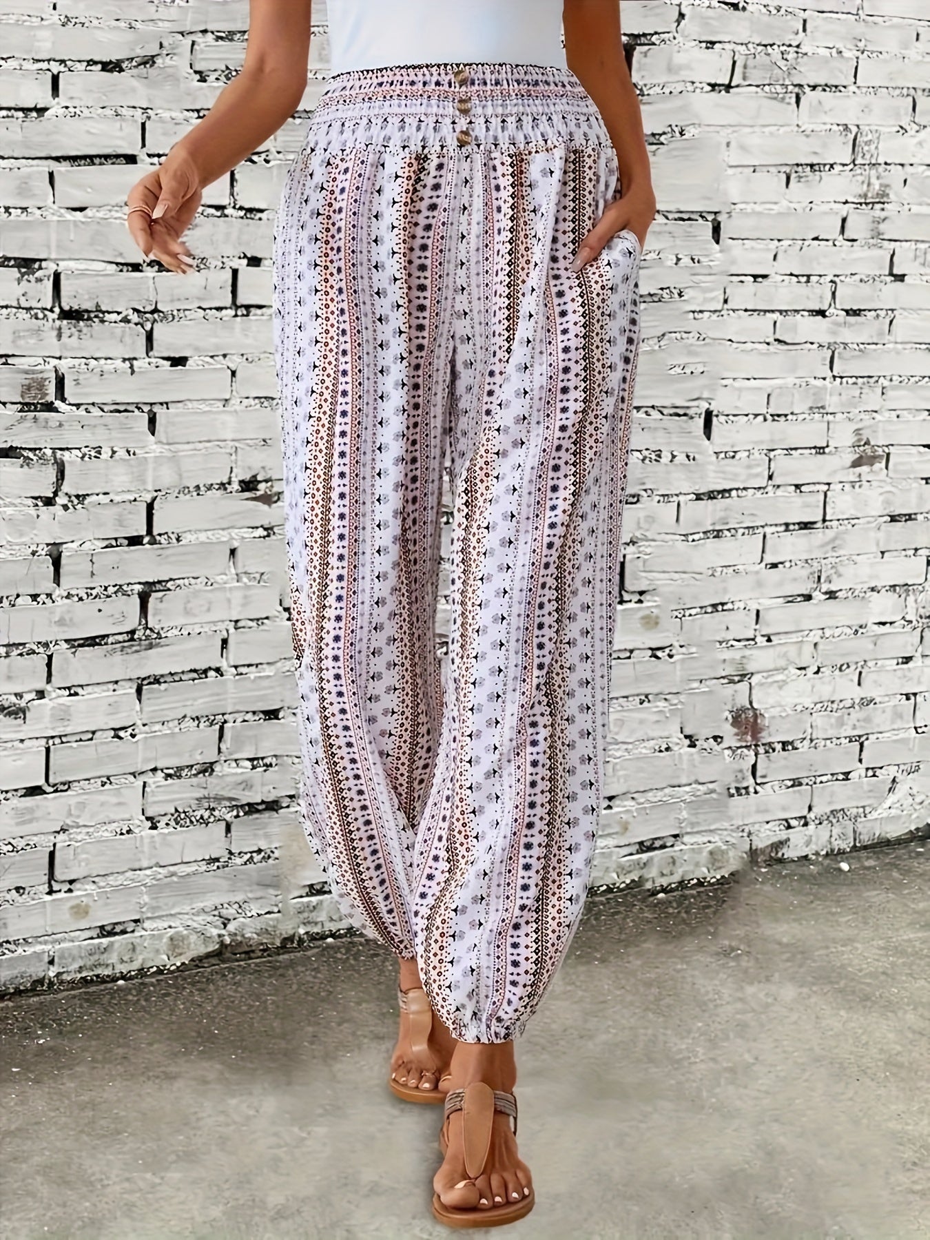 Sylis | Stylish High-Waist Printed Pants