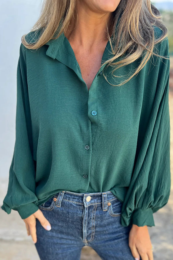 Sylis | Relaxed Fit Batwing Buttoned Top