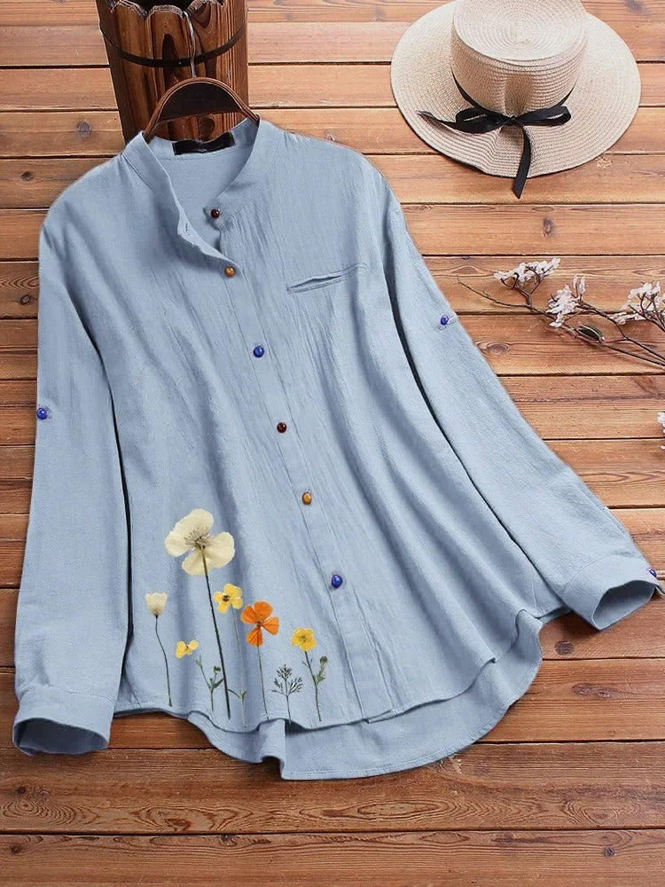 Sylis - Casual Loose Cotton Linen Shirt