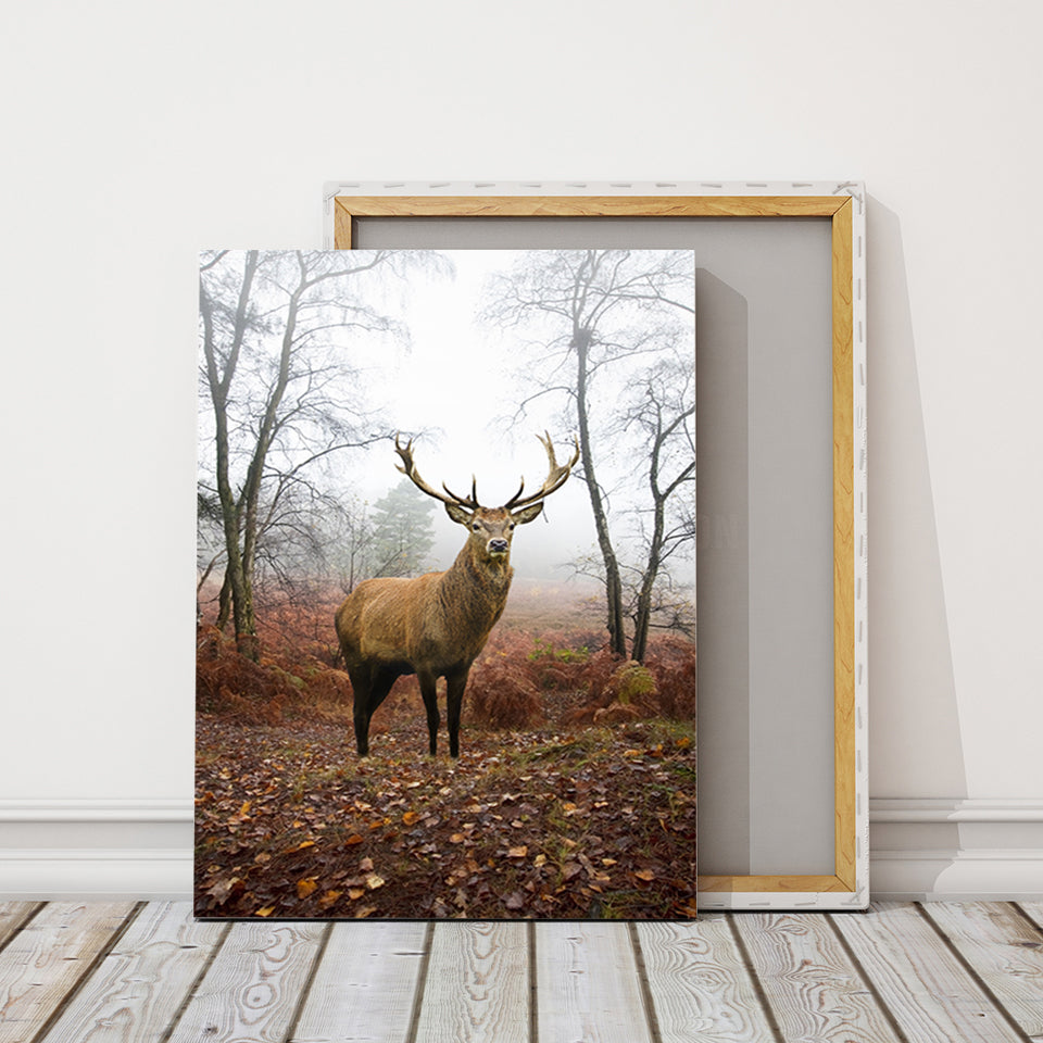 Misty Fall Deer - Canvas Wall Art Painting