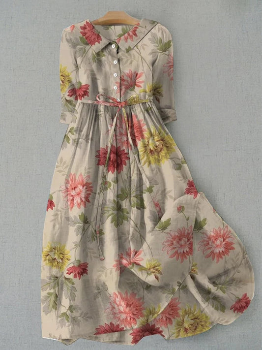 Sylis | Women's Vintage Flair Floral Print Dress