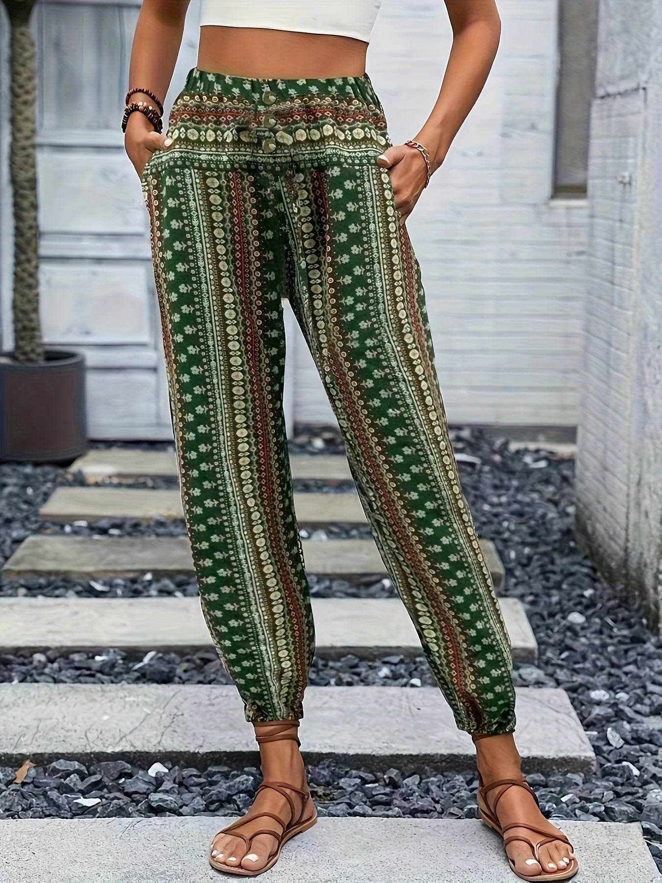 Sylis | Stylish High-Waist Printed Pants