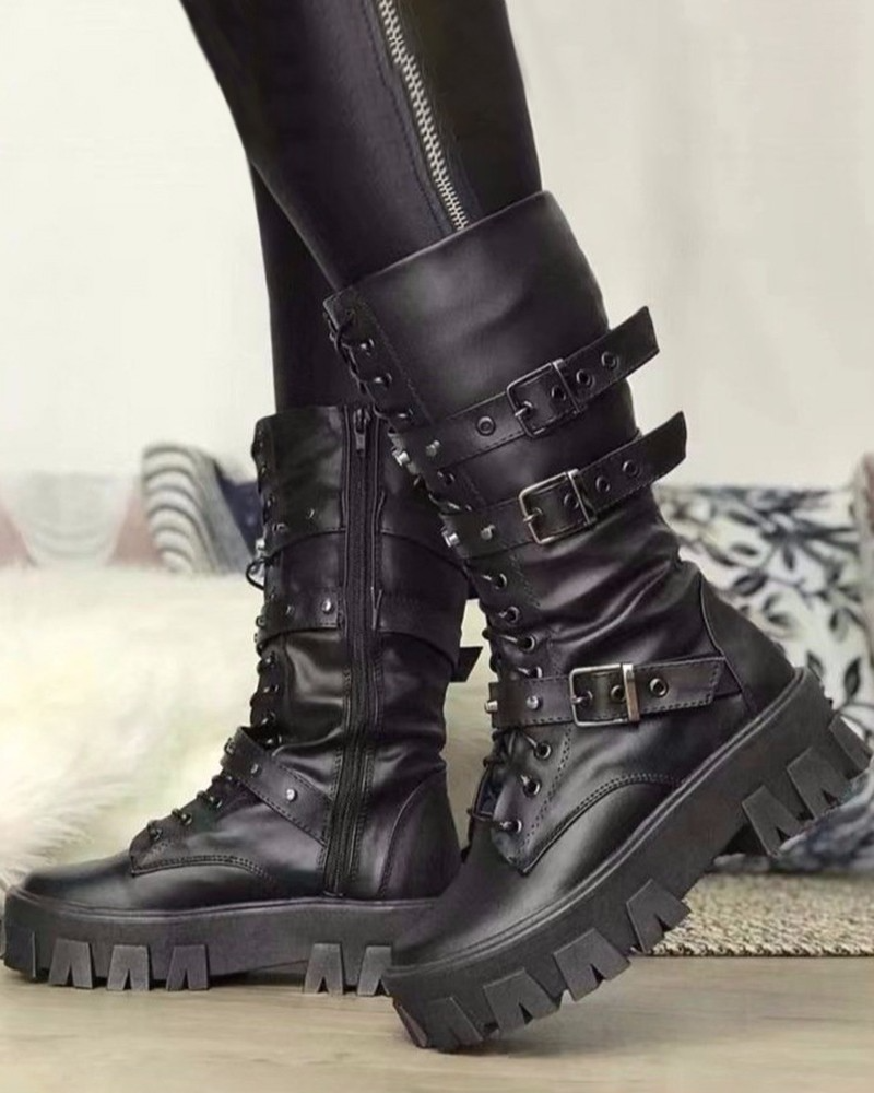 Sylis | Boots with zipper and buckles